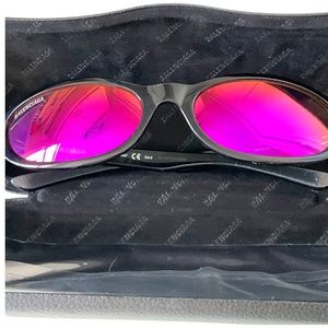 Balenciaga Black and Pink Sunglasses